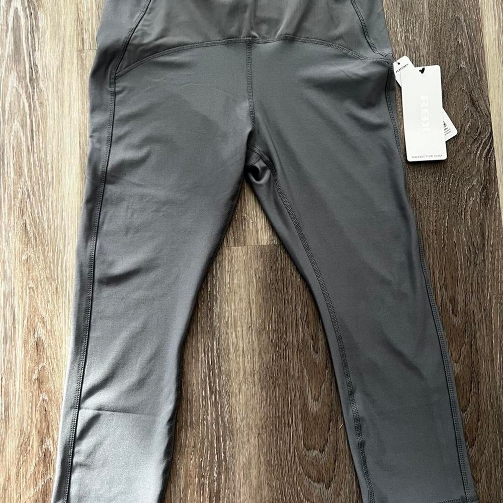 RBX Gray Capri Leggings Womens Large Activewear Yoga Workout CR6783 NEW
